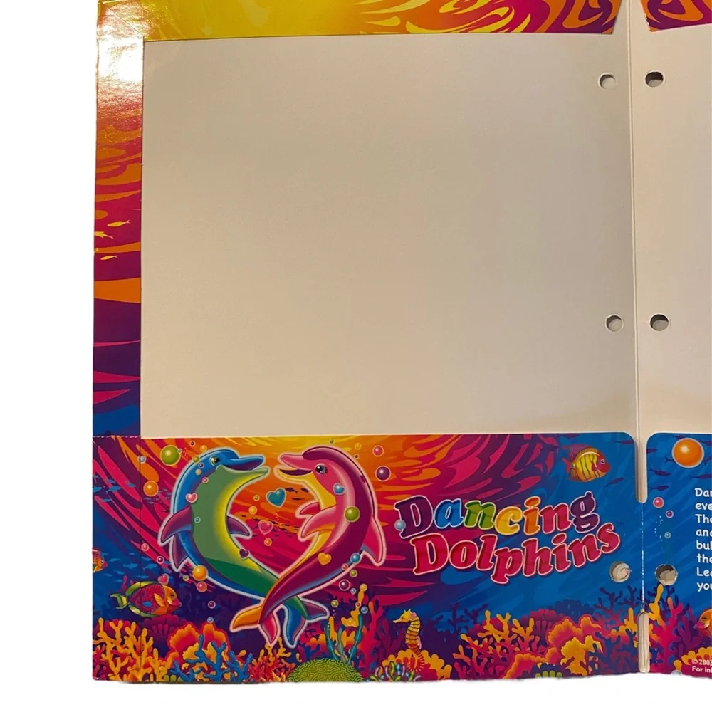 Lisa frank dancing dolphins folder and sticker strip pack of three